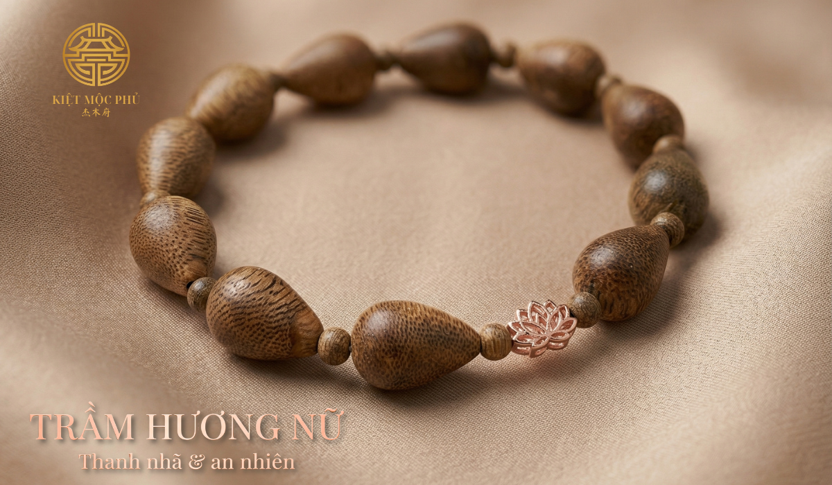 VÒNG TAY TRẦM HƯƠNG TỰ NHIÊN NAM NỮ -TRẦM HƯƠNG TỰ NHIÊN ĐẮK LẮK - VÒNG TAY PHONG THUỶ ĐẮK LẮK - KIỆT MỘC PHỦ